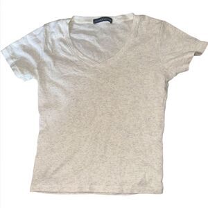Brandy Melville Heather Gray V-Neck T-Shirt.